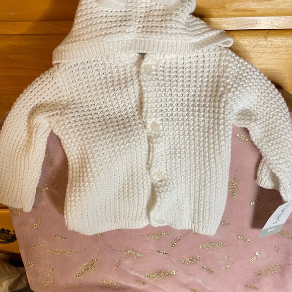 NWT Carters 3m Cable Knit Cardigan with ears button up - Picture 4 of 7